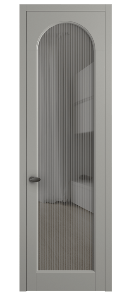 Межкомнатная дверь Палаццо 6804 Матовый нейтральный серый Рифлёное серое стекло "Мору", триплекс Цена 21320950 so'm | Volhovec