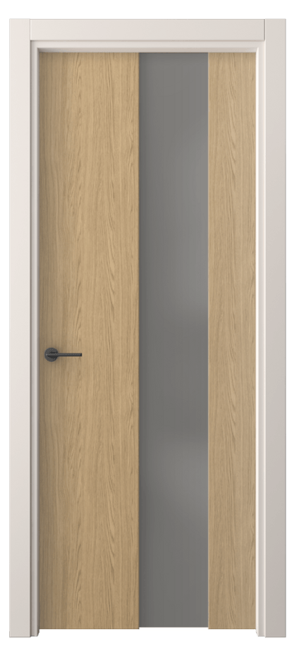 Межкомнатная дверь Freedom 4226 Жемчужный дуб Сатинированное серое стекло, триплекс, 8 мм Цена 30639 ₽ | Volhovec