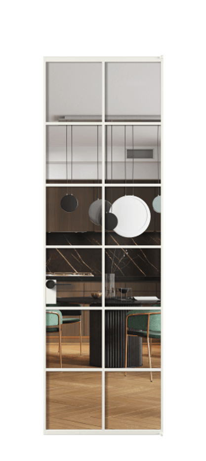 Алюминиевая дверь АЛПЛ040.05 Алюминий светло-серый Прозрачное стекло "Crystal Vision", калёное Цена 157470  | Volhovec