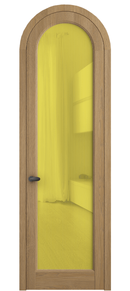 Межкомнатная дверь Палаццо 6814 Дуб пшеничный матовый Рифлёное желтое стекло "Дюна", триплекс Цена 43106910 so'm | Volhovec