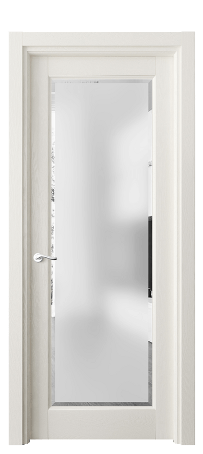 Межкомнатная дверь Лигнум 0700 Дуб жемчуг Сатинированное стекло с фацетом Цена 26674000 so'm | Volhovec