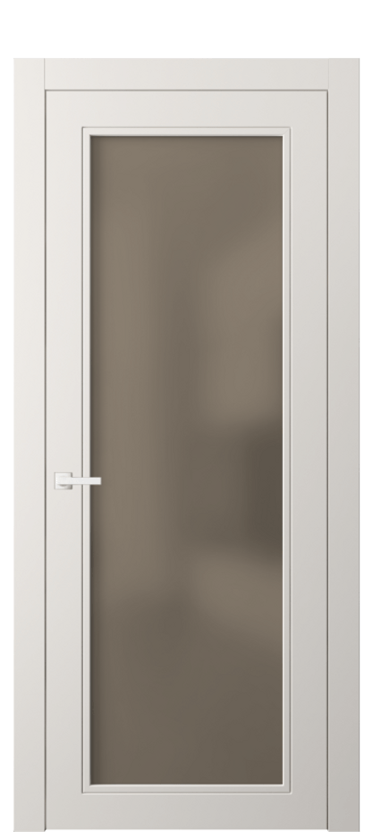 Межкомнатная дверь Neo Classic 8000 Матовый пудровый белый Сатинированное бронзовое стекло, триплекс Цена 15163900 so'm | Volhovec