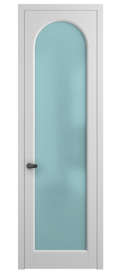 Межкомнатная дверь Палаццо 6804 Матовый белоснежный Сатинированное голубое стекло, триплекс Цена 19696950 so'm | Volhovec