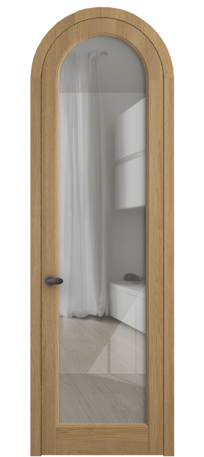 Межкомнатная дверь Палаццо 6814 Дуб пшеничный матовый Рефлективное прозрачное стекло "Стопсол", калёное Цена 43512910 so'm | Volhovec