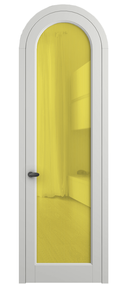 Межкомнатная дверь Палаццо 6814 Матовый светло-серый Рифлёное желтое стекло "Дюна", триплекс Цена 26625340 so'm | Volhovec