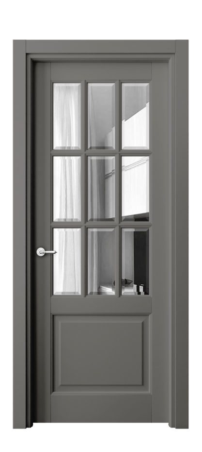 Межкомнатная дверь Тоскана Грильято 6312 Матовый классический серый Двустороннее зеркало с фацетом, триплекс Цена 24136500 so'm | Volhovec