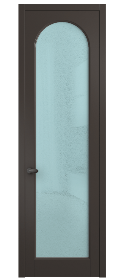 Межкомнатная дверь Палаццо 6804 Матовый антрацит Фактурное голубое стекло "Лёд", триплекс Цена 20914950 so'm | Volhovec