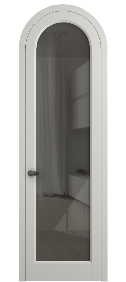 Межкомнатная дверь Палаццо 6814 Матовый серый Рефлективное серое стекло "Стопсол", калёное Цена 27031340 so'm | Volhovec