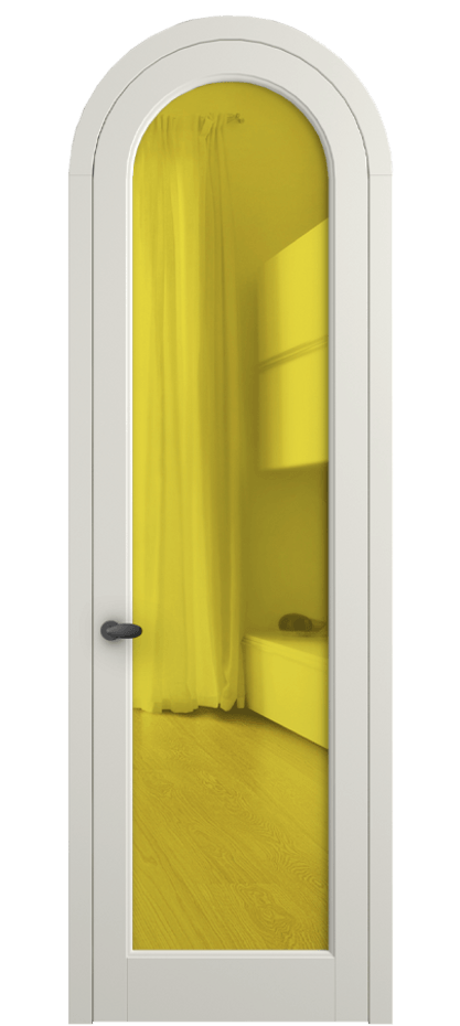 Межкомнатная дверь Палаццо 6814 Матовый жемчужный Прозрачное жёлтое стекло, триплекс Цена 25407340 so'm | Volhovec