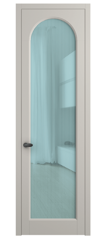 Межкомнатная дверь Палаццо 6804 Матовый облачно-серый Рифлёное голубое стекло "Moru", триплекс Цена 21320950 so'm | Volhovec
