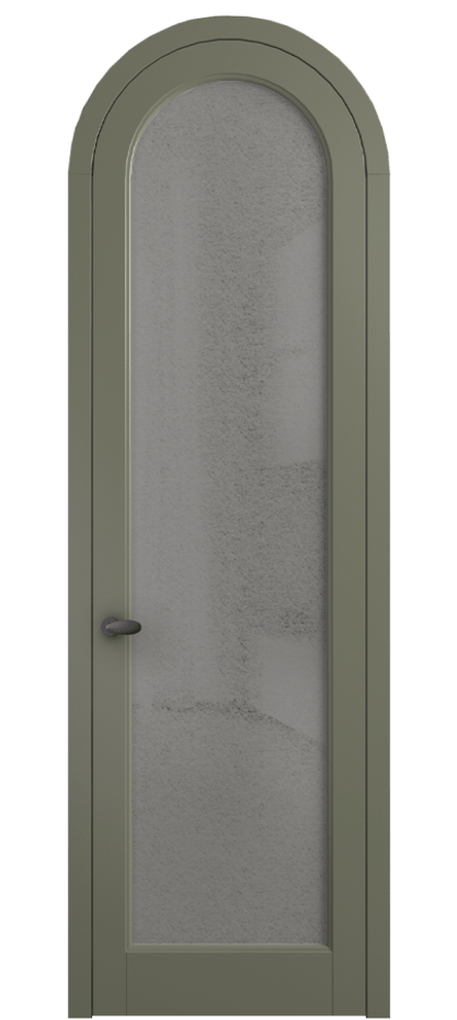 Межкомнатная дверь Палаццо 6814 Матовый оливковый тёмный Фактурное серое стекло "Лёд", триплекс Цена 26625340 so'm | Volhovec