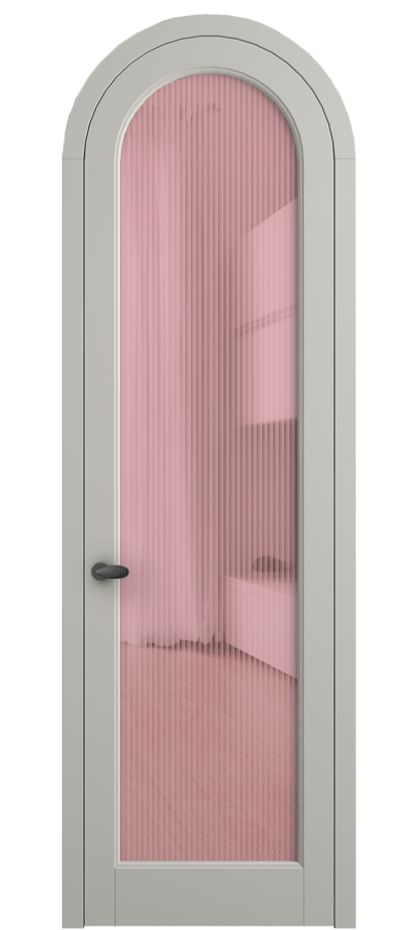 Межкомнатная дверь Палаццо 6814 Матовый тёплый серый Рифлёное розовое стекло "Moru", триплекс Цена 27031340 so'm | Volhovec