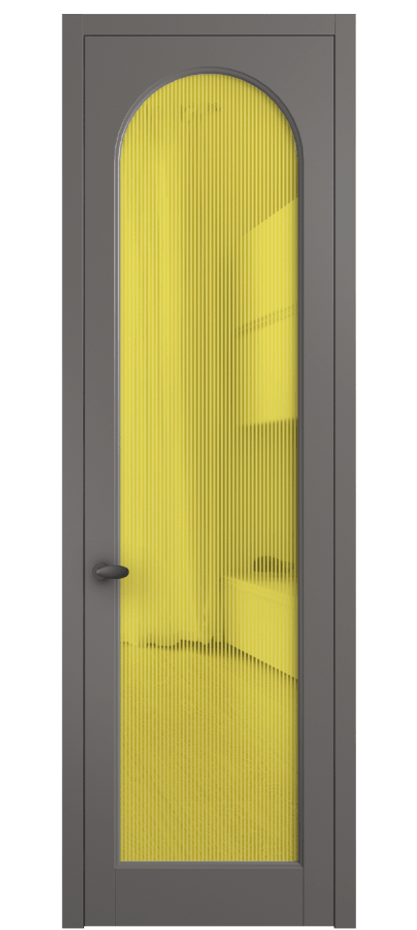 Межкомнатная дверь Палаццо 6804 Матовый классический серый Рифлёное желтое стекло "Дюна", триплекс Цена 20914950 so'm | Volhovec