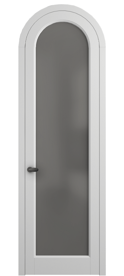 Межкомнатная дверь Палаццо 6814 Матовый белоснежный Сатинированное серое стекло, триплекс Цена 25407340 so'm | Volhovec