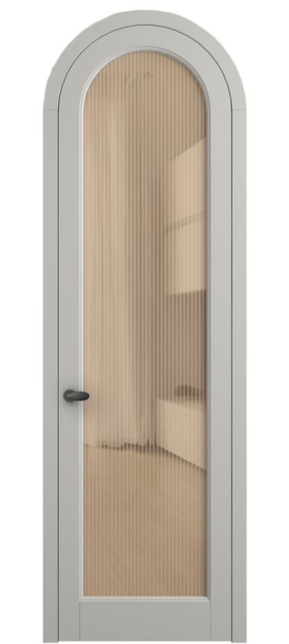 Межкомнатная дверь Палаццо 6814 Матовый тёплый серый Рифлёное оранжевое стекло "Moru", триплекс Цена 27031340 so'm | Volhovec