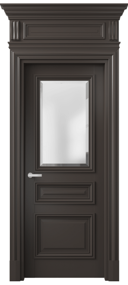 Межкомнатная дверь Антик 7304 Матовый антрацит Сатинированное стекло с фацетом Цена 32948730 so'm | Volhovec