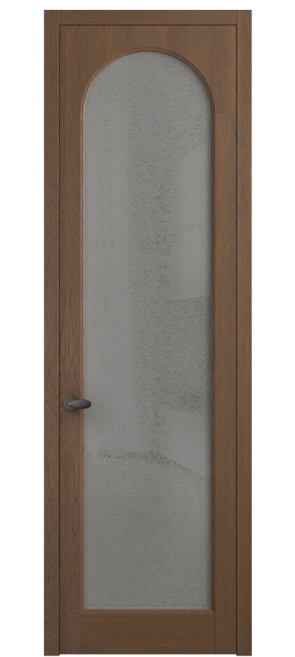 Межкомнатная дверь Палаццо 6804 Дуб каштановый матовый Фактурное серое стекло "Лёд", триплекс Цена 32181450 so'm | Volhovec