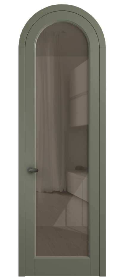 Межкомнатная дверь Палаццо 6814 Матовый оливковый тёмный Рефлективное бронзовое стекло "Стопсол", калёное Цена 27031340 so'm | Volhovec