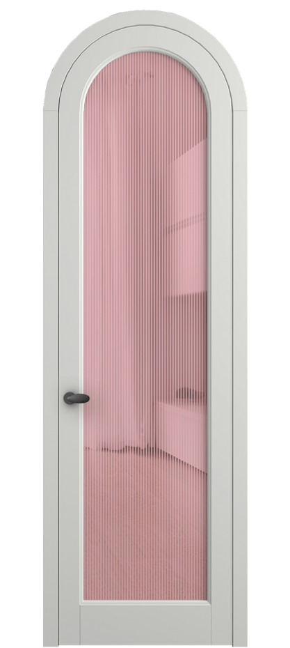 Межкомнатная дверь Палаццо 6814 Матовый светло-серый Рифлёное розовое стекло "Дюна", триплекс Цена 26625340 so'm | Volhovec