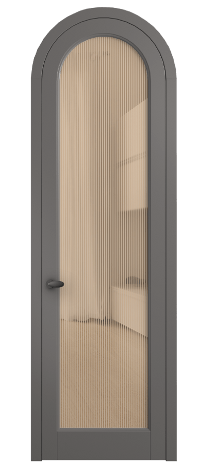Межкомнатная дверь Палаццо 6814 Матовый классический серый Рифлёное оранжевое стекло "Дюна", триплекс Цена 26625340 so'm | Volhovec