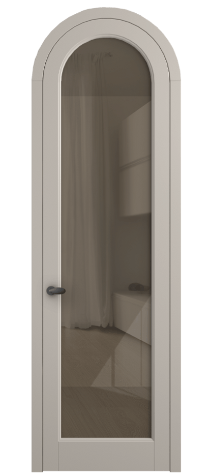 Межкомнатная дверь Палаццо 6814 Матовый светло-бежевый Рефлективное бронзовое стекло "Стопсол", калёное Цена 27031340 so'm | Volhovec