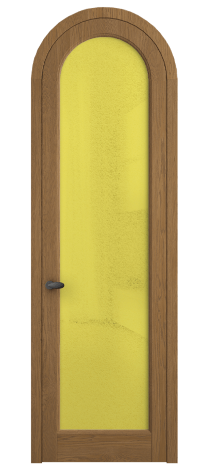 Межкомнатная дверь Палаццо 6814 Дуб пряный матовый Фактурное жёлтое стекло "Лёд", триплекс Цена 43979810 so'm | Volhovec
