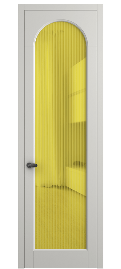 Межкомнатная дверь Палаццо 6804 Матовый серый Рифлёное жёлтое стекло "Moru", триплекс Цена 21320950 so'm | Volhovec