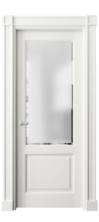 Межкомнатная дверь Тоскана Плано 6302 Матовый серый Сатинированное стекло с фацетом Цена 26316720 so'm | Volhovec