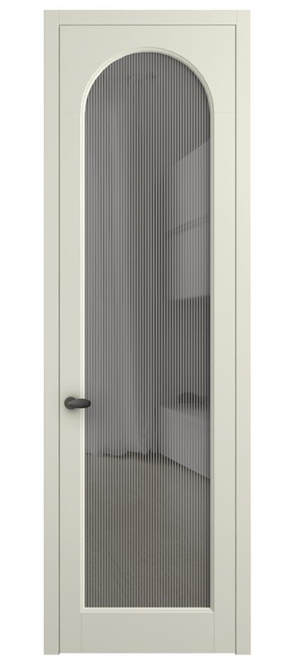 Межкомнатная дверь Палаццо 6804 Матовый молочно-белый Рифлёное серое стекло "Дюна", триплекс Цена 20914950 so'm | Volhovec