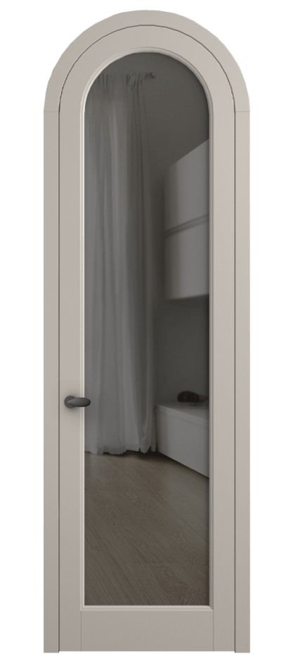 Межкомнатная дверь Палаццо 6814 Матовый светло-бежевый Прозрачное серое стекло, триплекс Цена 26036640 so'm | Volhovec