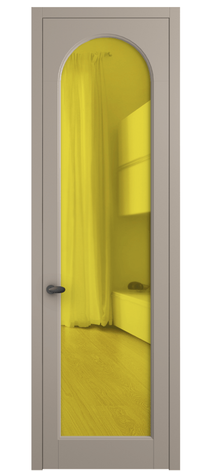 Межкомнатная дверь Палаццо 6804 Матовый бисквитный Прозрачное жёлтое стекло, триплекс Цена 19696950 so'm | Volhovec
