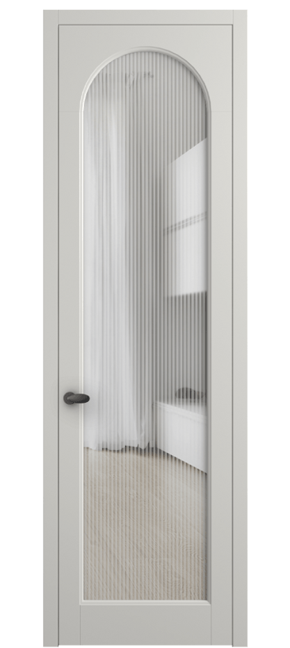 Межкомнатная дверь Palazzo 6804 Матовый серый Рифлёное стекло "Moru", триплекс Цена 21320890 so'm | Volhovec