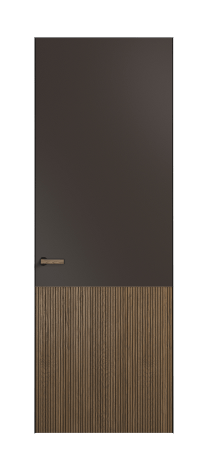 Межкомнатная дверь Velvet 8204 Дуб джутовый матовый - Матовый антрацит. Цена 24995250  | Volhovec