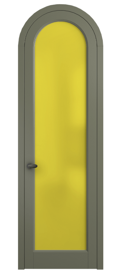 Межкомнатная дверь Палаццо 6814 Матовый оливковый тёмный Сатинированное жёлтое стекло, триплекс Цена 26036640 so'm | Volhovec