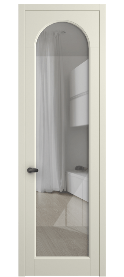 Межкомнатная дверь Палаццо 6804 Матовый молочно-белый Рефлективное прозрачное стекло "Стопсол", калёное Цена 21320950 so'm | Volhovec