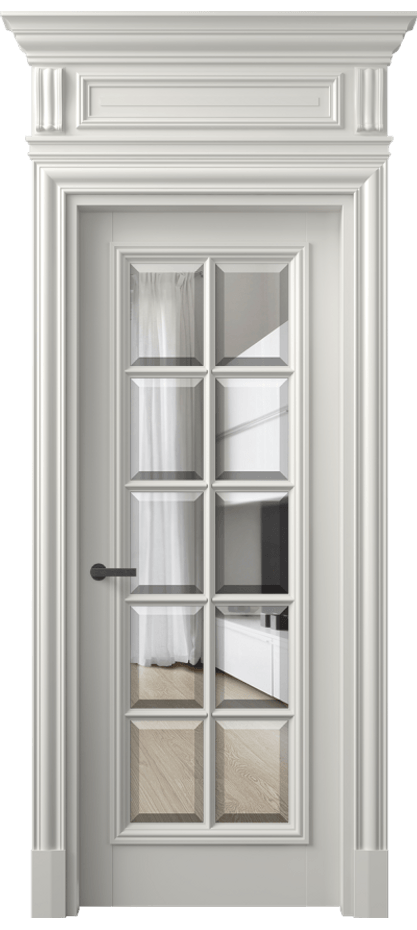 Межкомнатная дверь Антик 7310 Матовый серый Прозрачное стекло с фацетом Цена 38033880 so'm | Volhovec