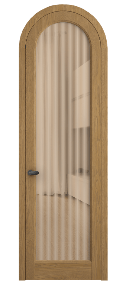 Межкомнатная дверь Палаццо 6814 Дуб солнечный матовый Рифлёное оранжевое стекло "Дюна", триплекс Цена 43106910 so'm | Volhovec