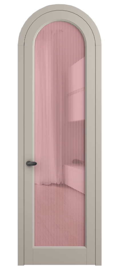 Межкомнатная дверь Палаццо 6814 Матовый светло-бежевый Рифлёное розовое стекло "Мору", триплекс Цена 27031340 so'm | Volhovec