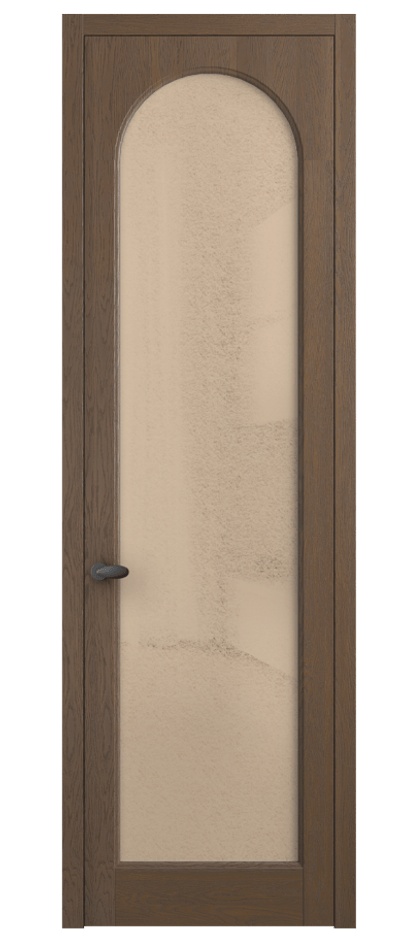 Межкомнатная дверь Палаццо 6804 Дуб туманный матовый Фактурное оранжевое стекло "Лёд", триплекс Цена 32181450 so'm | Volhovec