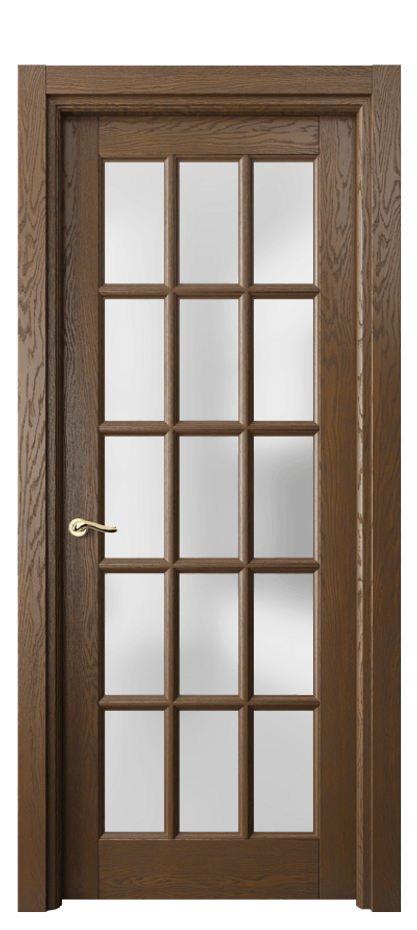 Межкомнатная дверь Лигнум 0708 Дуб королевский брашированный Сатинированное стекло Цена 34915800 so'm | Volhovec