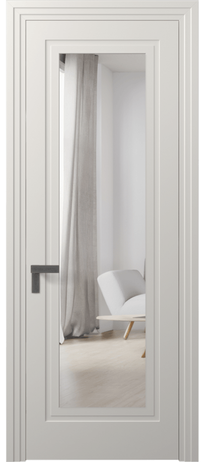 Межкомнатная дверь Rocca 8303 Матовый пудровый белый Двустороннее зеркало, триплекс Цена 14477760 so'm | Volhovec