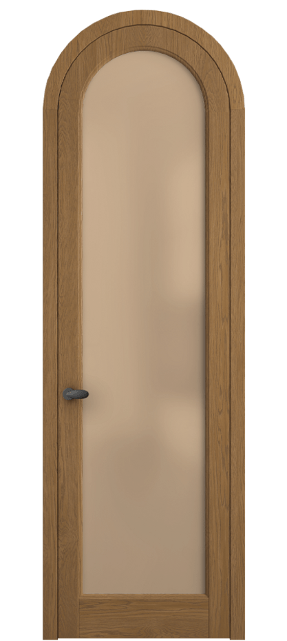 Межкомнатная дверь Палаццо 6814 Дуб пряный матовый Сатинированное оранжевое стекло, триплекс Цена 42761810 so'm | Volhovec