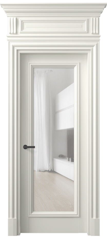 Межкомнатная дверь Антик 7300 Матовый жемчужный Рифлёное стекло "Дюна", триплекс Цена 34227630 so'm | Volhovec