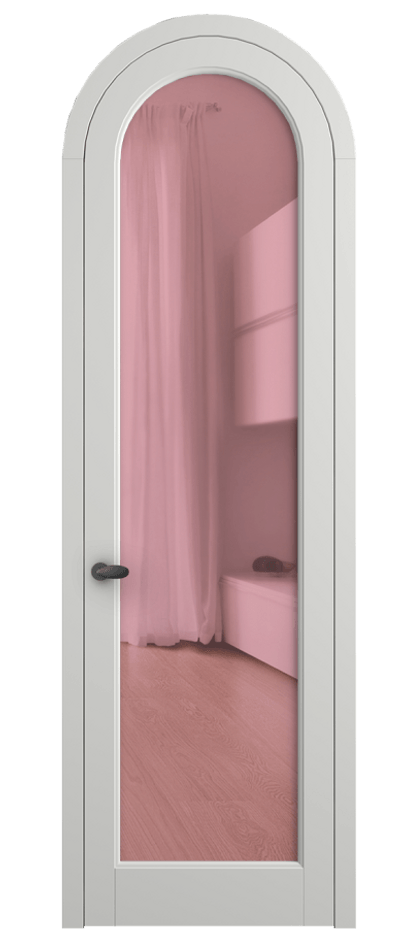 Межкомнатная дверь Палаццо 6814 Матовый светло-серый Прозрачное розовое стекло, триплекс Цена 25407340 so'm | Volhovec