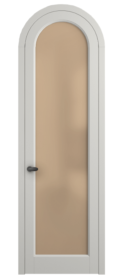 Межкомнатная дверь Палаццо 6814 Матовый серый Сатинированное оранжевое стекло, триплекс Цена 125159 ₽ | Volhovec