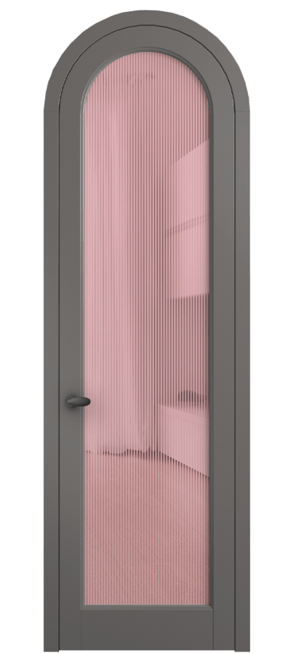 Межкомнатная дверь Палаццо 6814 Матовый классический серый Рифлёное розовое стекло "Дюна", триплекс Цена 26625340 so'm | Volhovec