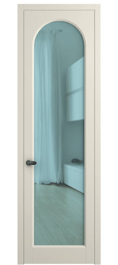 Межкомнатная дверь Палаццо 6804 Матовый молочно-белый Прозрачное голубое стекло, триплекс Цена 19696950 so'm | Volhovec