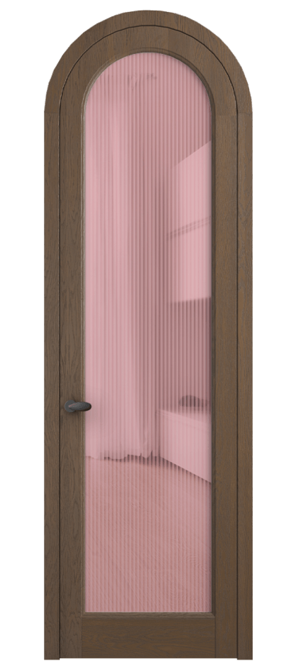 Межкомнатная дверь Палаццо 6814 Дуб туманный матовый Рифлёное розовое стекло "Мору", триплекс Цена 43512910 so'm | Volhovec