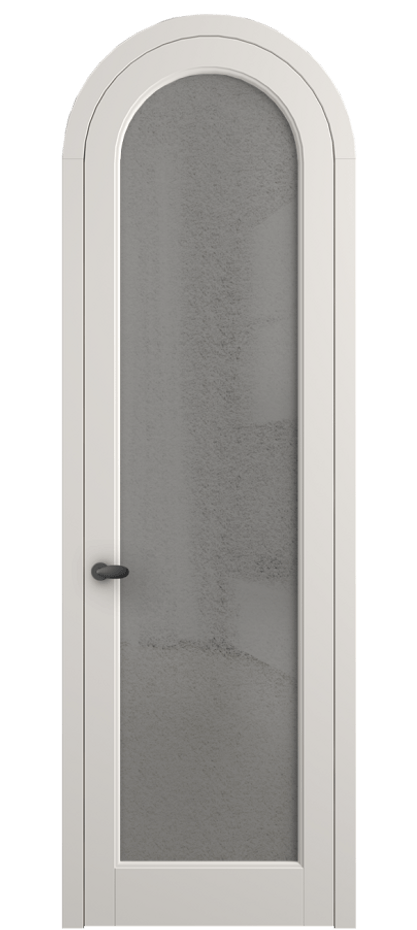 Межкомнатная дверь Палаццо 6814 Матовый пудровый белый Фактурное серое стекло "Лёд", триплекс Цена 27254640 so'm | Volhovec