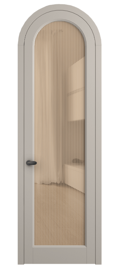 Межкомнатная дверь Палаццо 6814 Матовый светло-бежевый Рифлёное оранжевое стекло "Moru", триплекс Цена 27031340 so'm | Volhovec